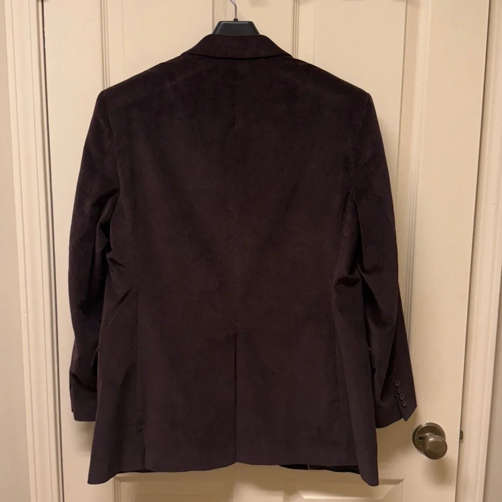 Adolfo Dark Brown Corduroy 100% Cotton Sport Coat Size 40 R